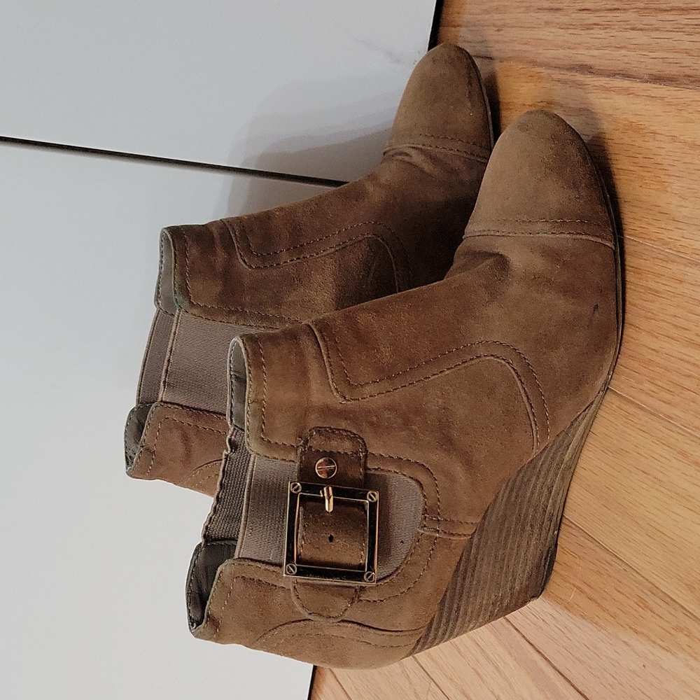 Marco Santi Suede Wedge Ankle Boots